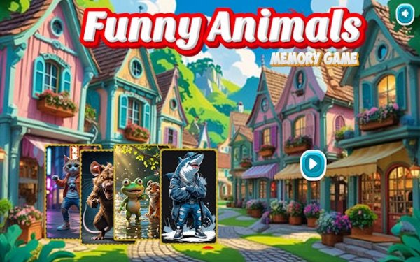 Funny Animals Memory Game: Brain Training Puzzle