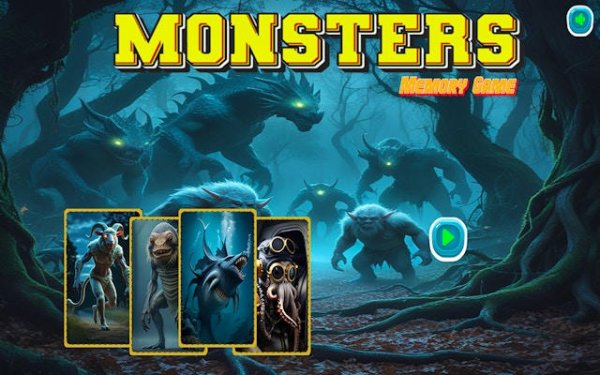 Monsters Memory Game - Brain Training Puzzle