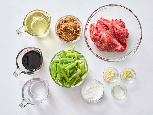 Mongolian Beef and Spring Onions step 1