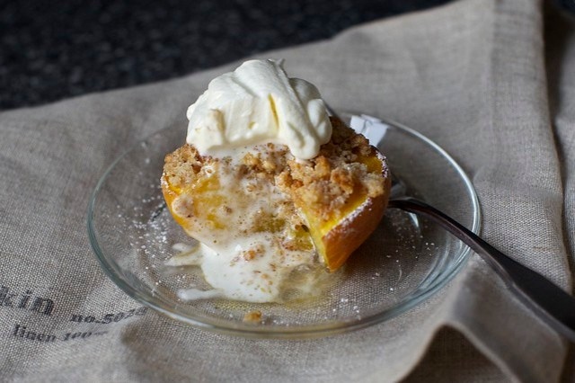 almond crisped peach + oops